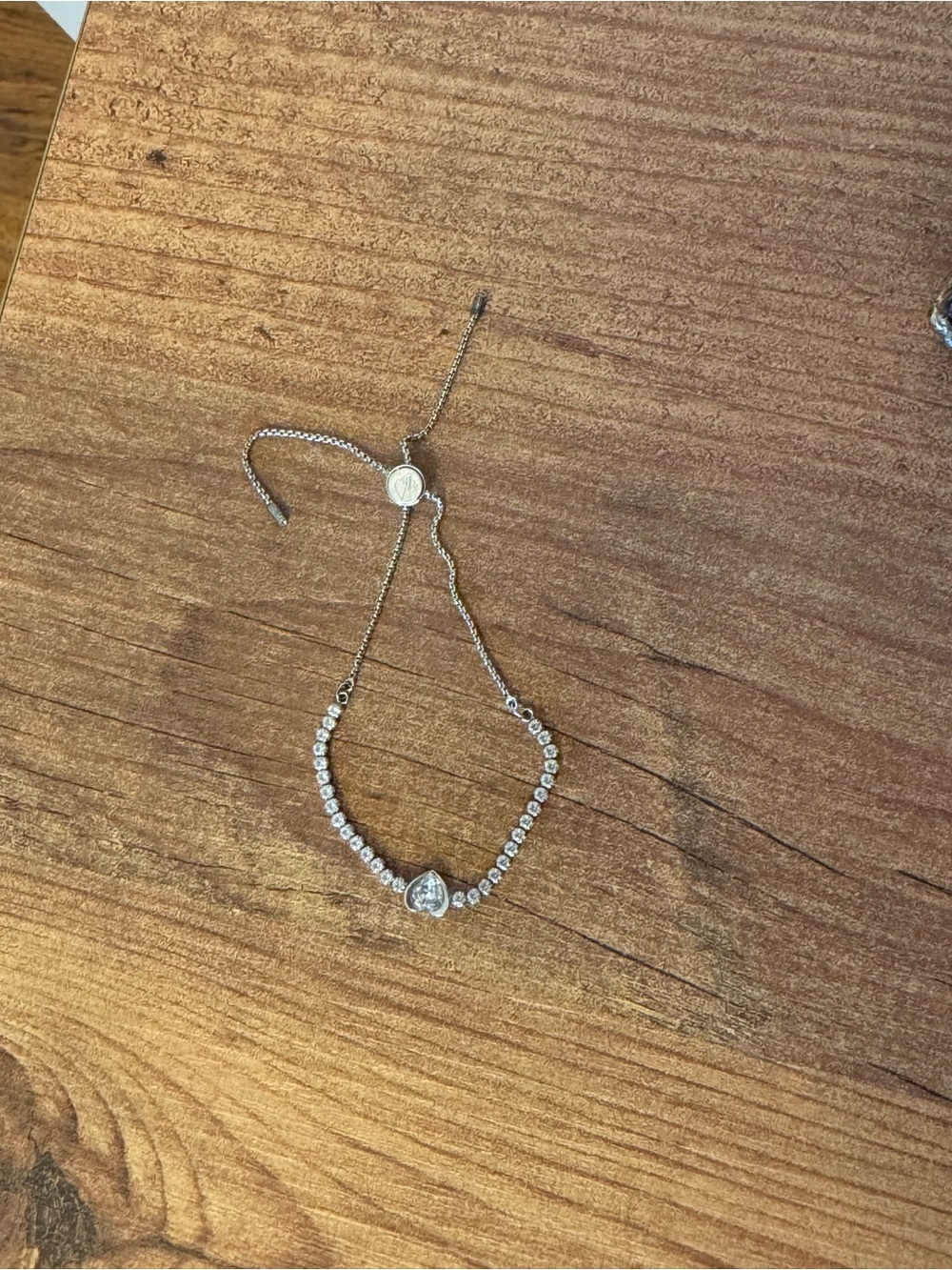 Swarovski crystal Silver Tennis Bracelet with heart Crystal